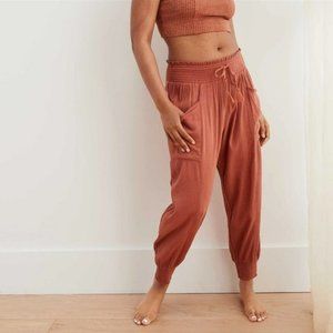 Aerie Essential Cargo Jogger Pants in Rust SZ XS